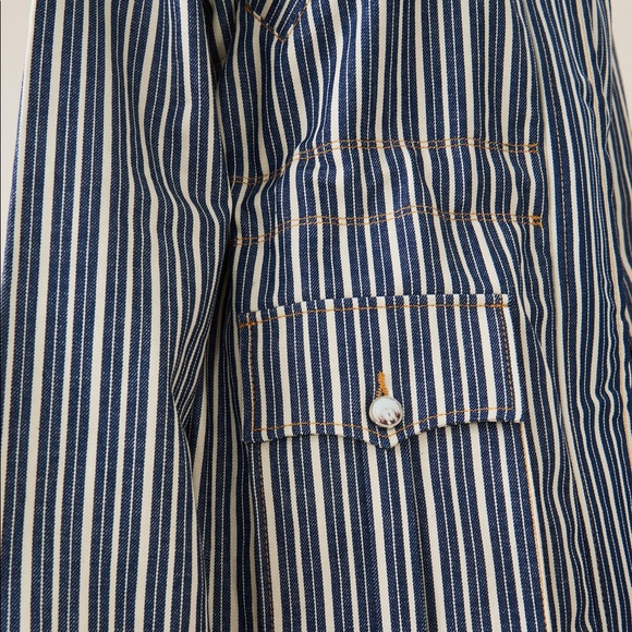 NWT Ganni Mixed Stripe Organic Cotton Denim Jacket - Picture 4 of 8